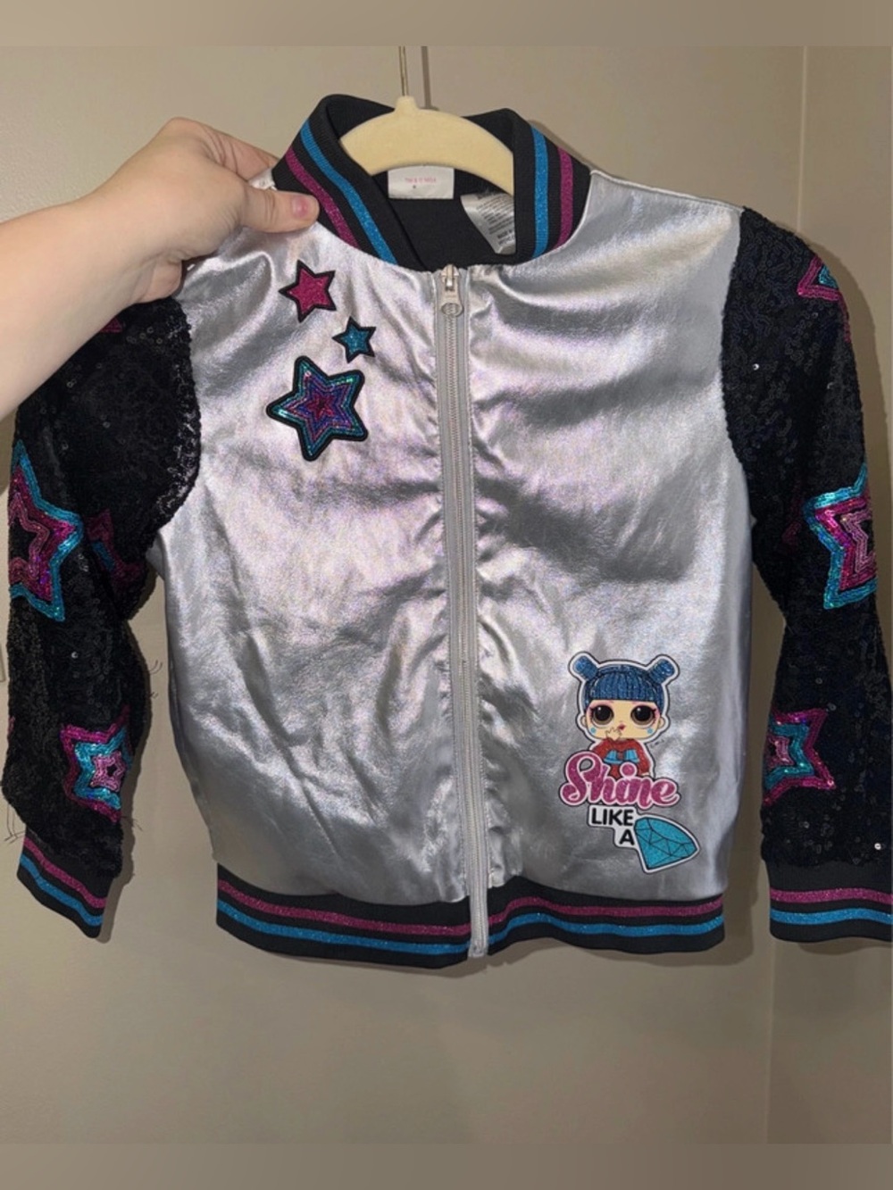 Girls Size 6/6X L.O.L. Surprise Metallic Sequin Bomber Jacket